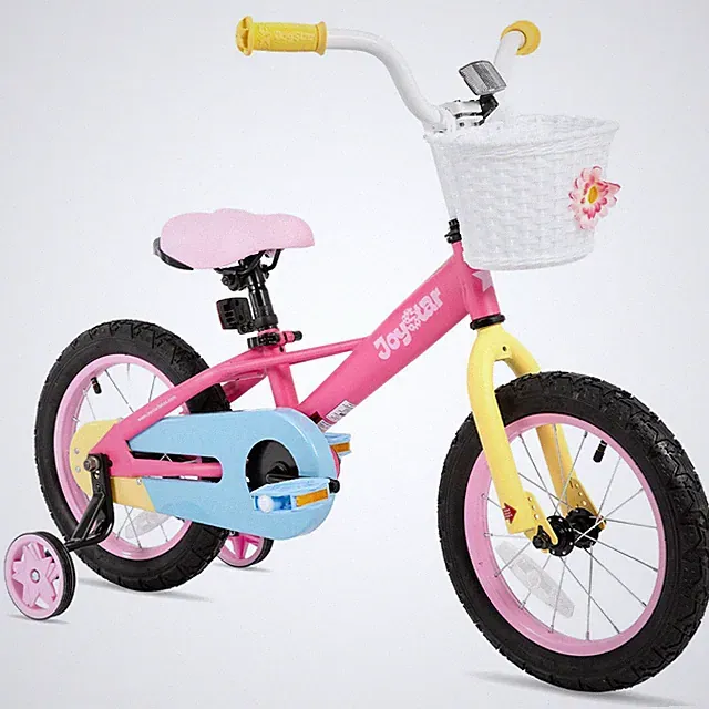 12 Inch Girls Bike for 2-4 Years Old Toddler Rainbow Bike with Training Wheels