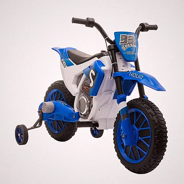 All-Terrain Electric Bike 12V 66lb Capacity Training Wheels Included Blue