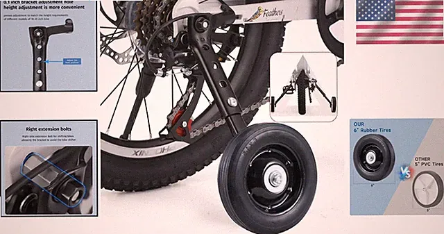 Carbon Steel Training Wheels for Bikes 20-24 Inches - Rugged & Reliable Design