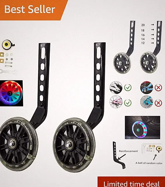Durable Alloy Steel Silent Training Wheels - Perfect for Young Riders’ Bikes