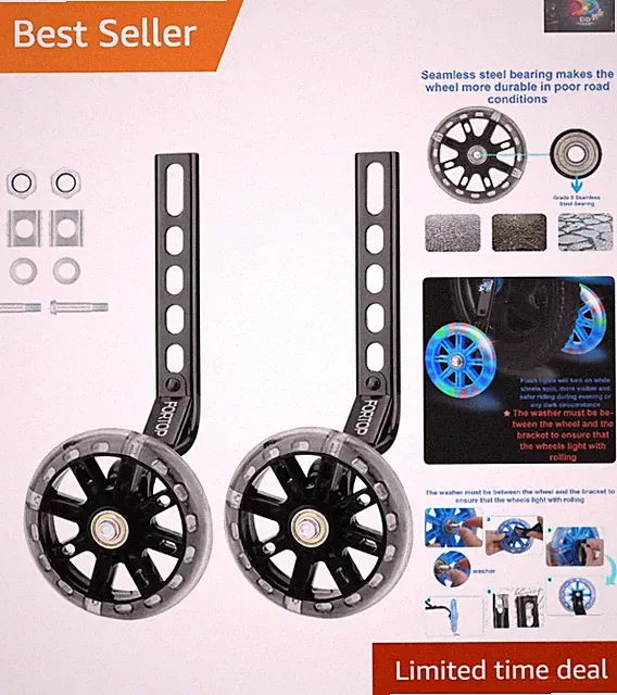 Easy Install Adjustable Bike Training Wheels for Kids 12-20 Inch, Durable
