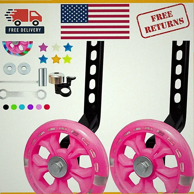 Flash Mute Training Wheels for 12-20 Inch Bicycles - Easy Installation Included