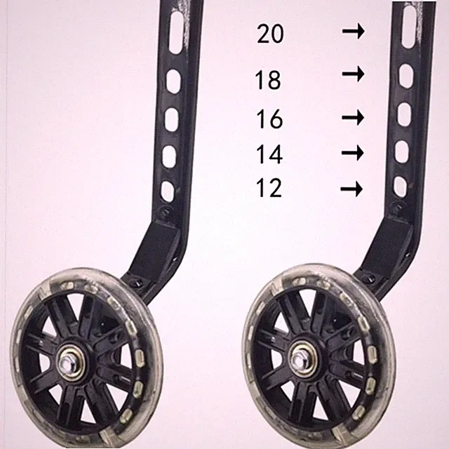 Flash Silent Training Wheels for 12-20" Bicycles - Kids Pair
