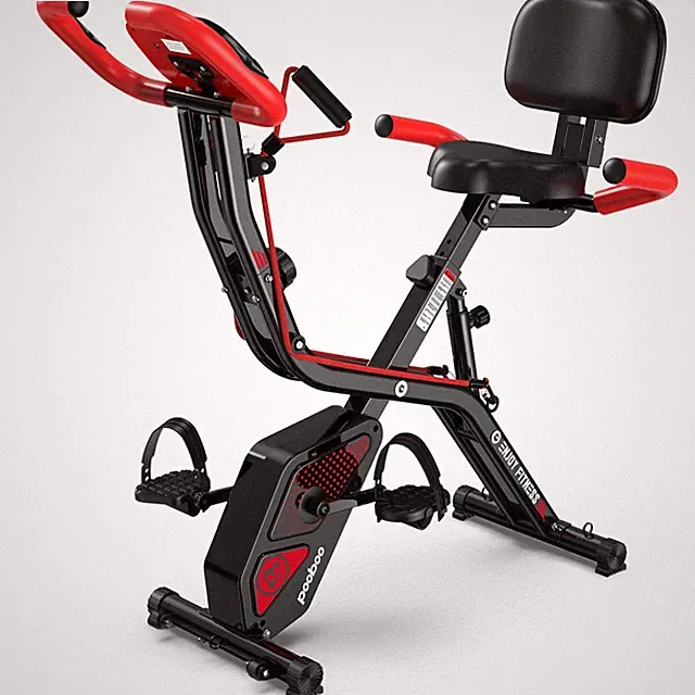 Folding Exercise Bike, Fitness Stationary Bike Machine, Upright Indoor Cyclin...