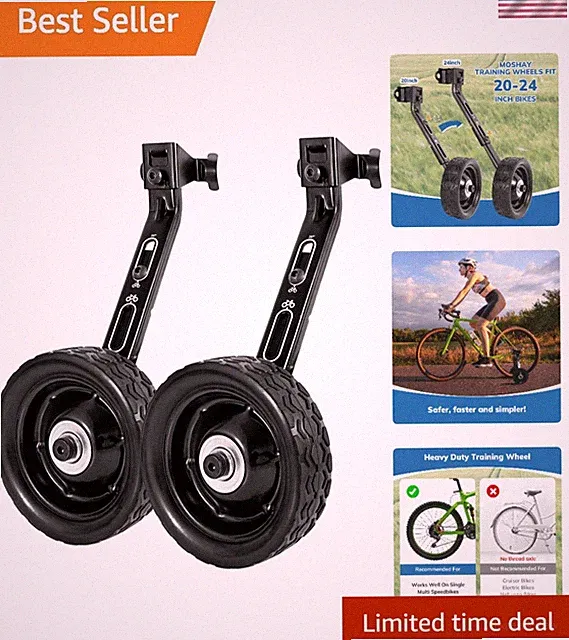 Heavy-Duty Bicycle Training Wheels for 16-24 Inch Bikes, Safe & Adjustable