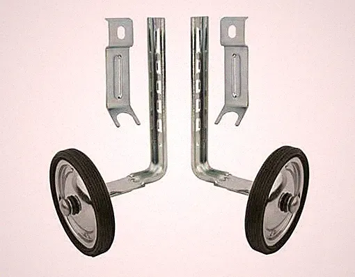 Training Wheel Chrome Silver Steel Universal Safety Adjustable BMX Beach Cruiser