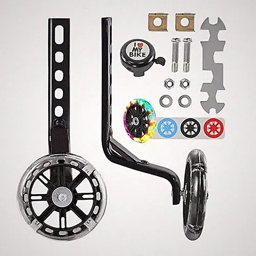 Training Wheels for Bike,Compatible for Bikes of 12/14/16/18/20 black